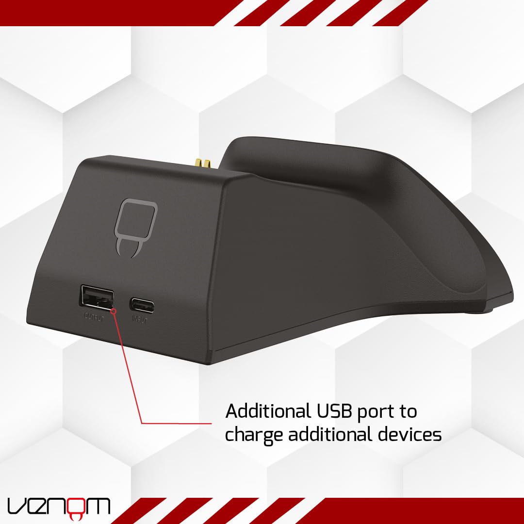 Venom Charging Dock With Rechargeable Battery Pack   Black (Xbox Series X & S/Xbox One)