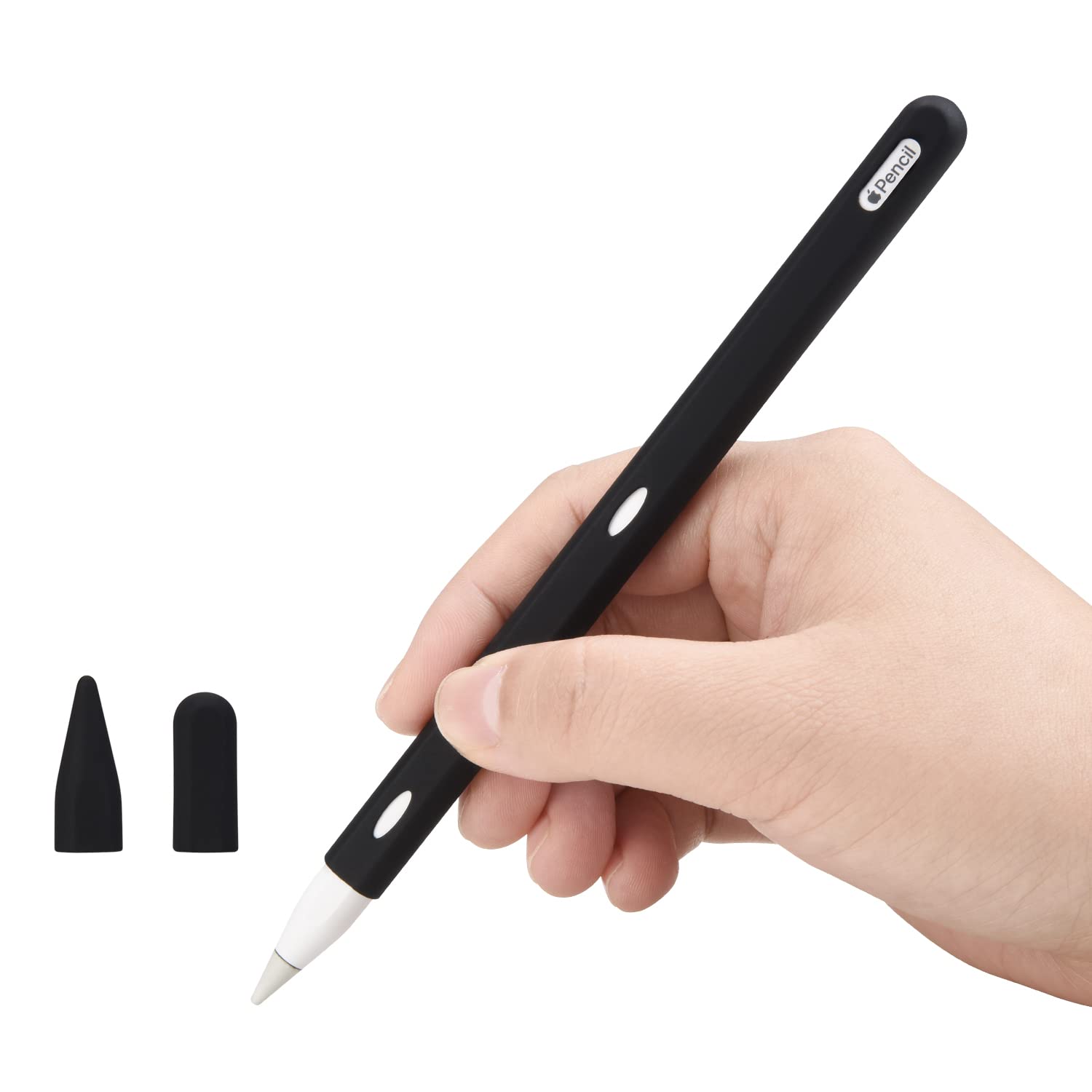 Teyomi Silicone Case Sleeve Holder Grip For Apple Pencil 2Nd Generation, Protective Accessories With Nib Cover (2 Pieces), Shock