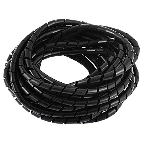 Immech  Black 6Mm(1/4Inch Inch) Spiral Cable Wrap, Cable Sleeve, Cable Organizer For Tv Pc Home & Home  Length : 10 Meter