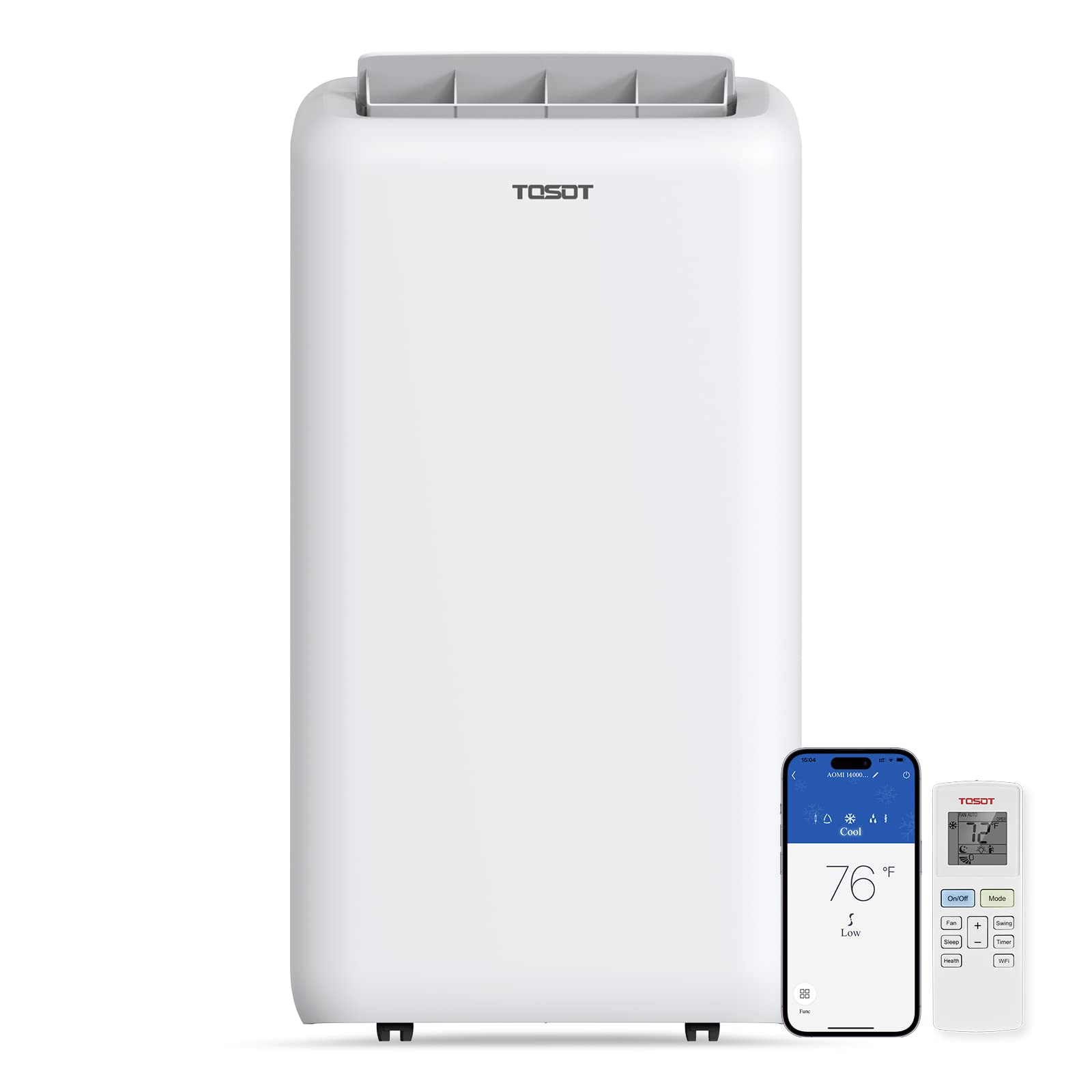 TOSOT 14,000BTU (9,600 BTU SACC) Smart WiFi Portable Air Conditioner with Heater, Powerful Cooling Auto Swing, Dehumidifier, Fan