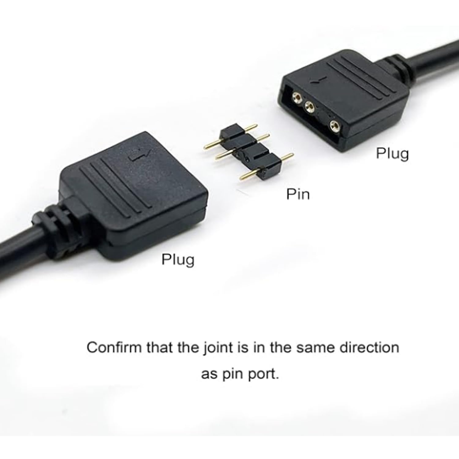 Argb Extension Cable, Addressable Rgb Extension Cable, 1 To 1 Argb Splitter Cable Female To Female 3 Pin Extension Connector Wir