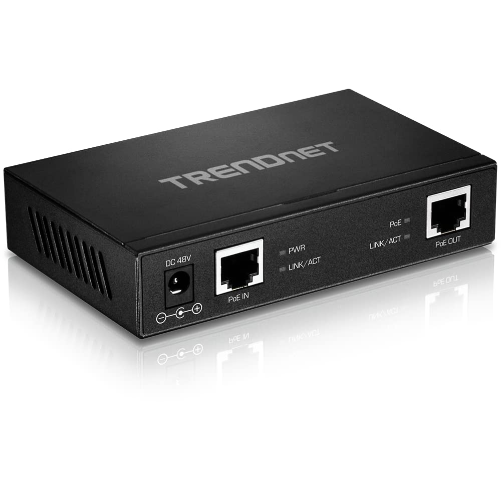 Trendnet Gigabit Poe+ Repeater/Amplifier, Tpe E110, Extender, 1 X Gigabit Poe+ In Port, 1 X Gigabit Poe Out Port, Extends 100M F