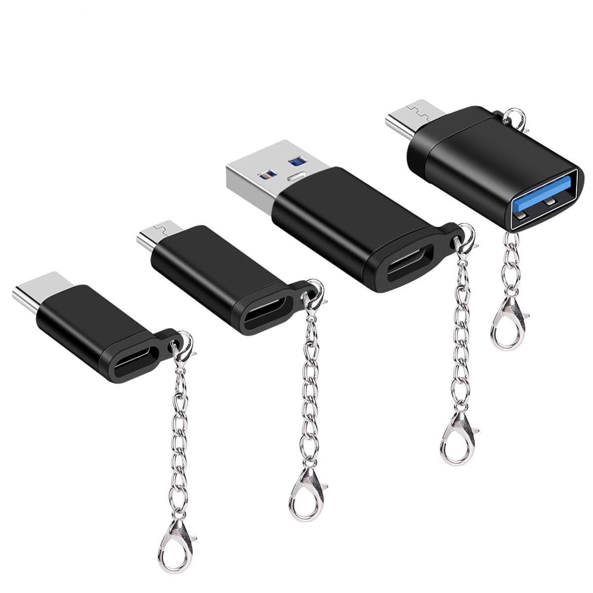 Bhskjsz Usb C Adapter 4Pack Micro Usb To Usb C Adapter Usb C To Usb A Usb C To Usb Converter Type C Adapter Otg Usb Type C Adapt
