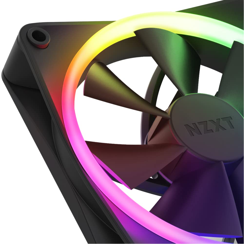Nzxt F140 Rgb Fans   Rf R14Df B1   Advanced Rgb Lighting Customization   Whisper Quiet Cooling   Twin (Rgb Fan & Controller Incl