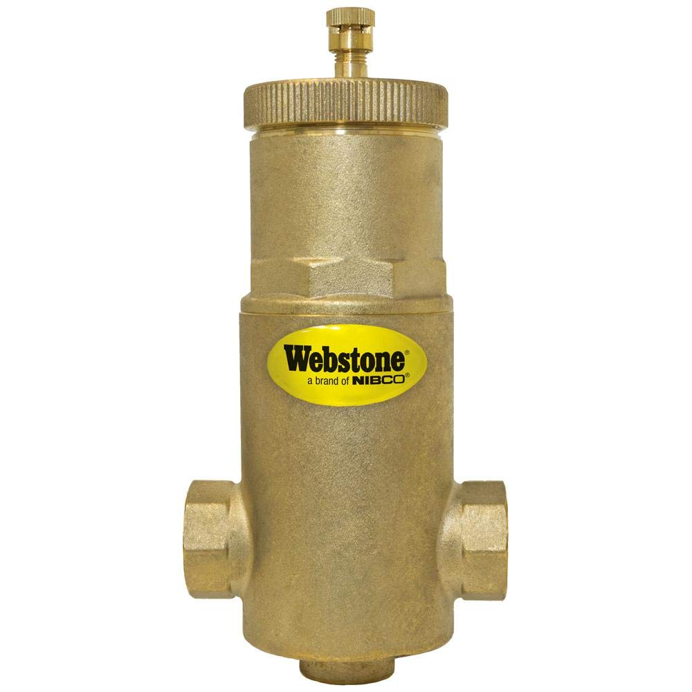 Webstone Brass Air Separator, w/Removable Vent Head & Coalescing Medium, CxC, H-74003, 3/4 in