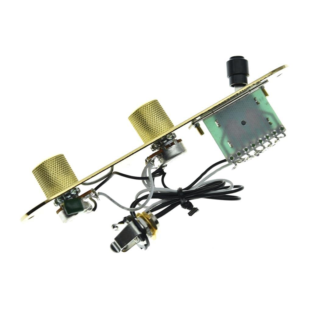 Dopro Loaded Control Plate Pre Wired 3 Way Control Plate With Wiring Harness For Fd Tele/Telecaster Guitars Gold