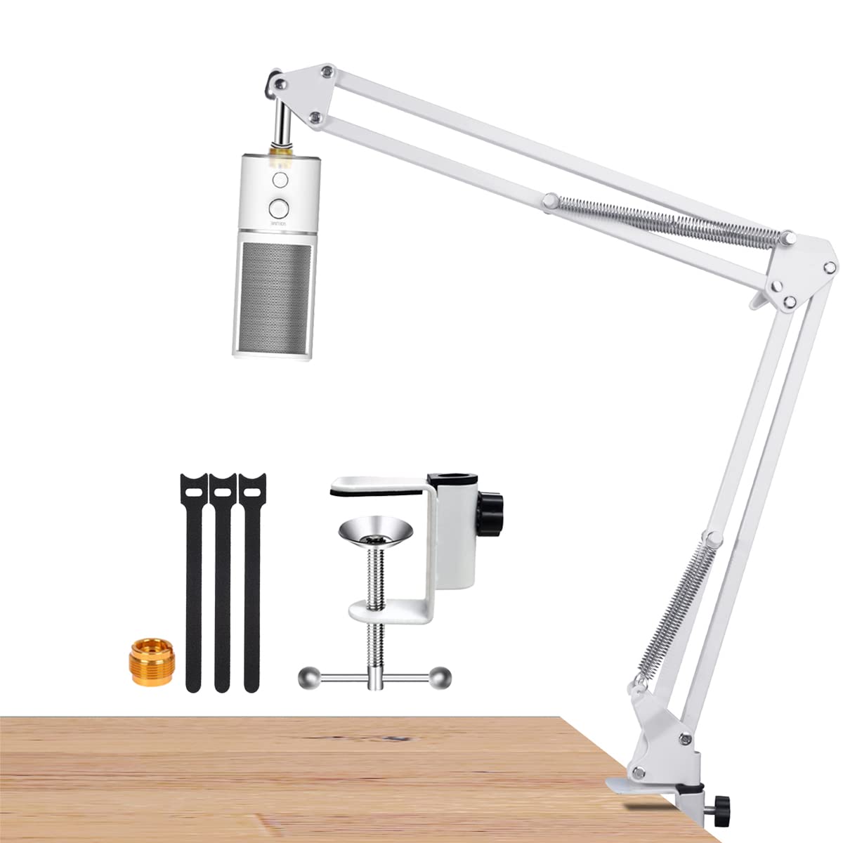 White Boom Arm For Razer Seiren X, Mic Desk White Stand Compatible With Razer Seiren X Microphone, Razer Seiren X Mic White Arm 