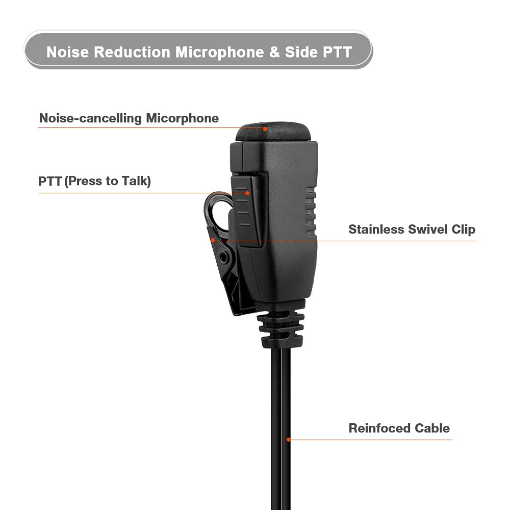 R Spider Wireless Two Way Radio Earpiece With Ptt Compatible With Kenwood 2.5Mm+3.5Mm 2 Pin Walkie Talkie Headsets Single Wire M