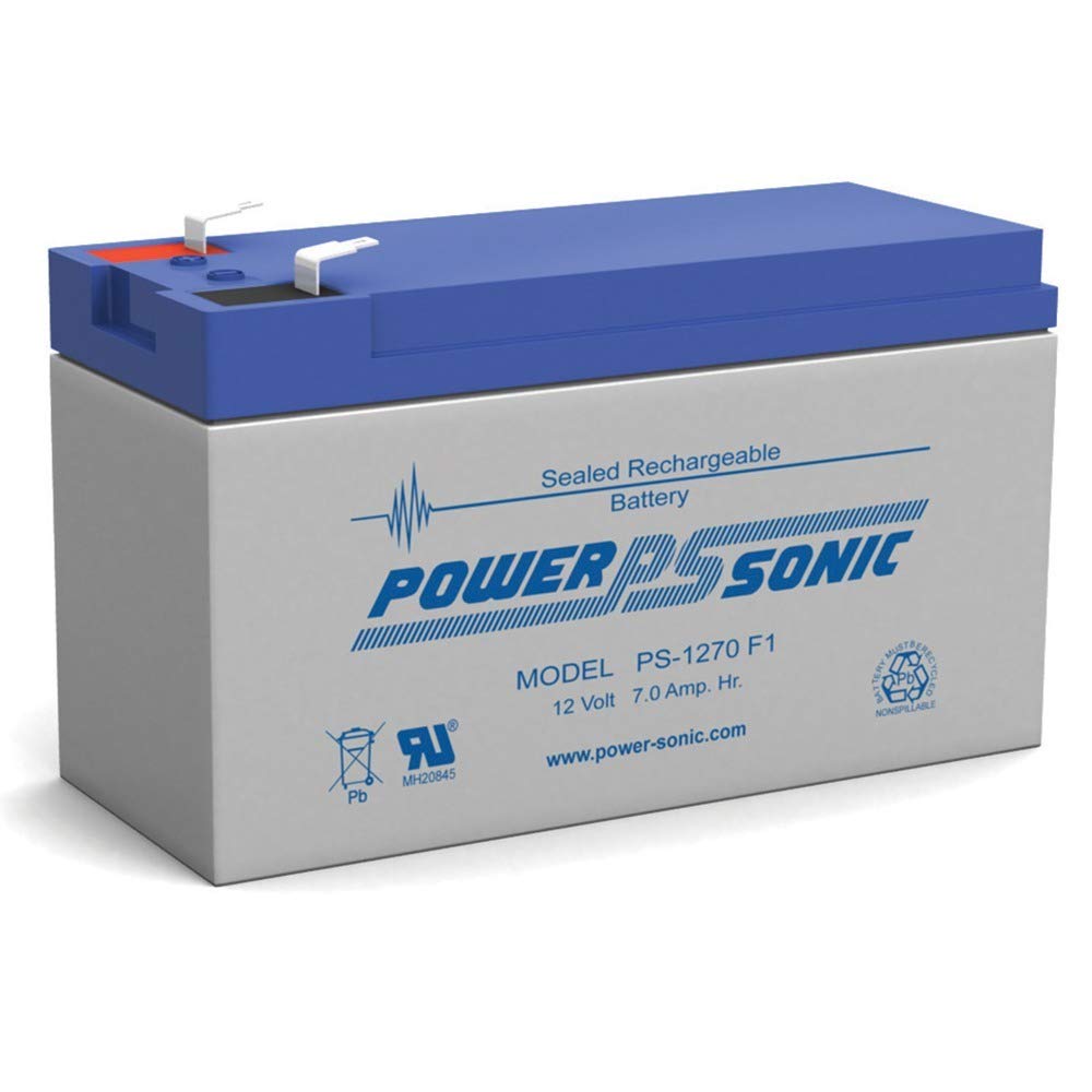 Power Sonic PS-1270 Rechargeable Sealed Lead Acid Battery 12V 7AH for General Purpose, Medical, Emergency Lighting, Fire and Sec