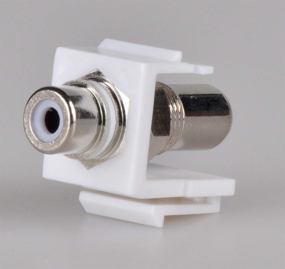 Rca Wall Plate, Httx White 2 Port Rca Wall Plate With Removable F/F Rca Keystone Jack Inserts For L/R Stereo Speakers