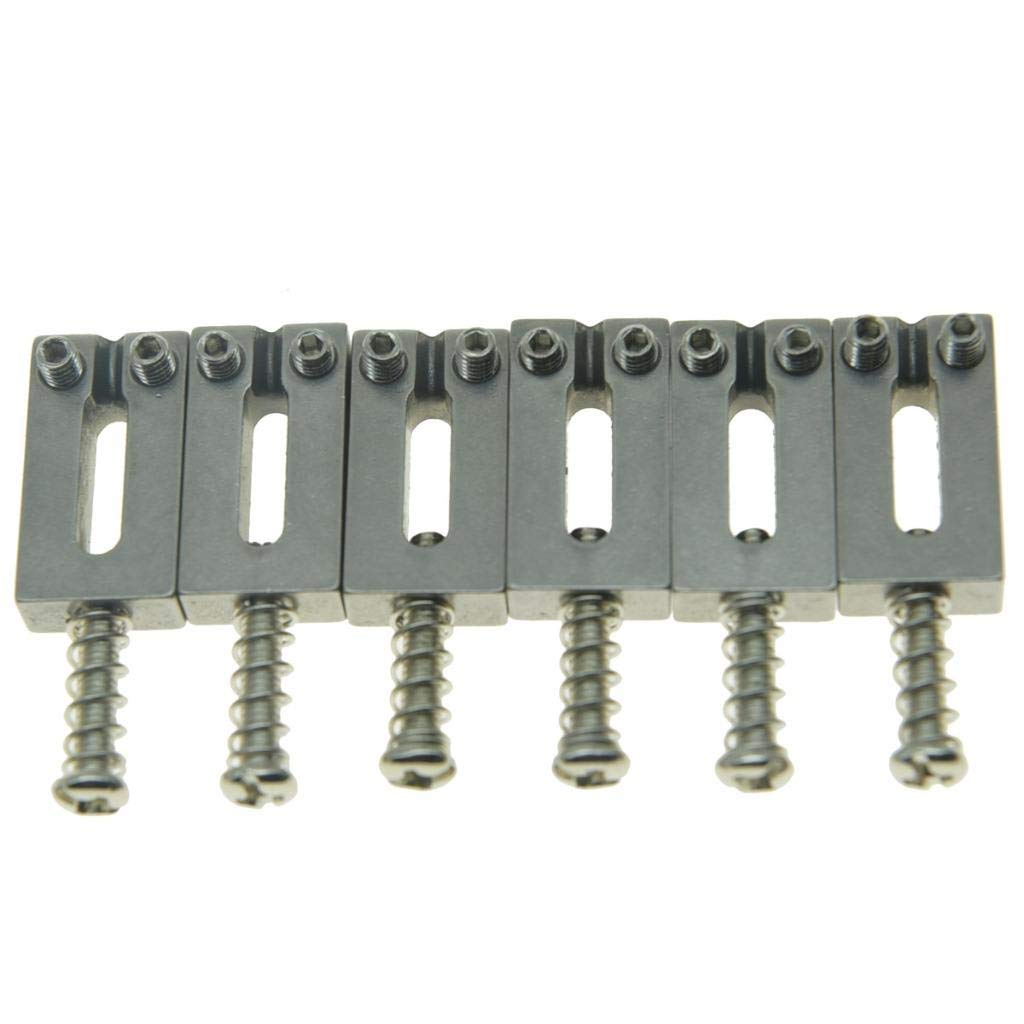 Dopro Pack Of 6 Stainless Steel Guitar Saddles Bridge Saddle 10.8Mm With Nickel Screws For Strat Tele 6 String Guitar