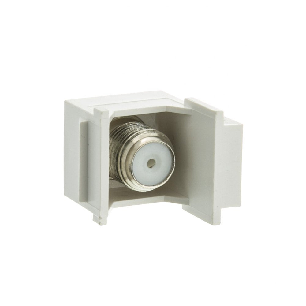 Cablewholesale Cable Extension Female Coupler With Beige Keystone Insert, Two Coaxial Video Cable Connector, 1 Ghz F Type (Femal