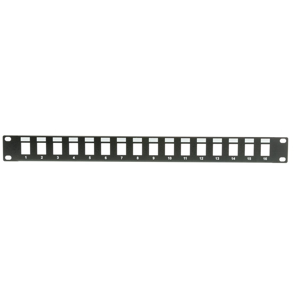Cablewholesale 1U Rackmount Keystone Rack Panel, 16 Port Blank Keyston ...