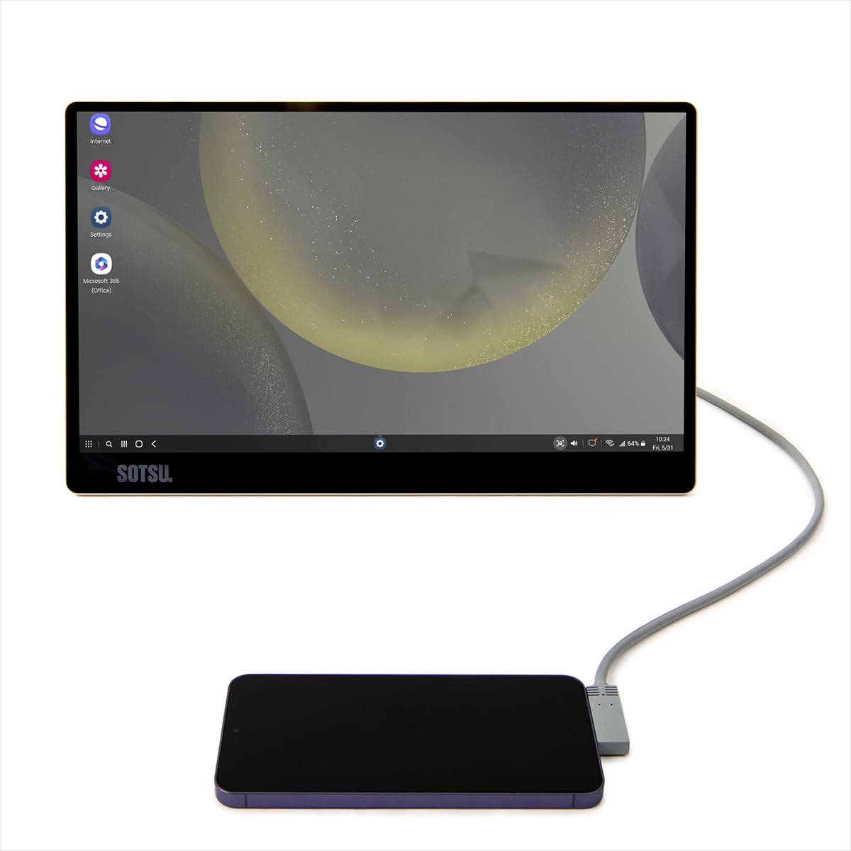 Sotsu Flipaction Go 14'' Portable Monitor|Fhd 1080P|400 Nits|99% Srgb|1200:1 | 5 Watts Only | Full Metal Cnc | Lightweight And S