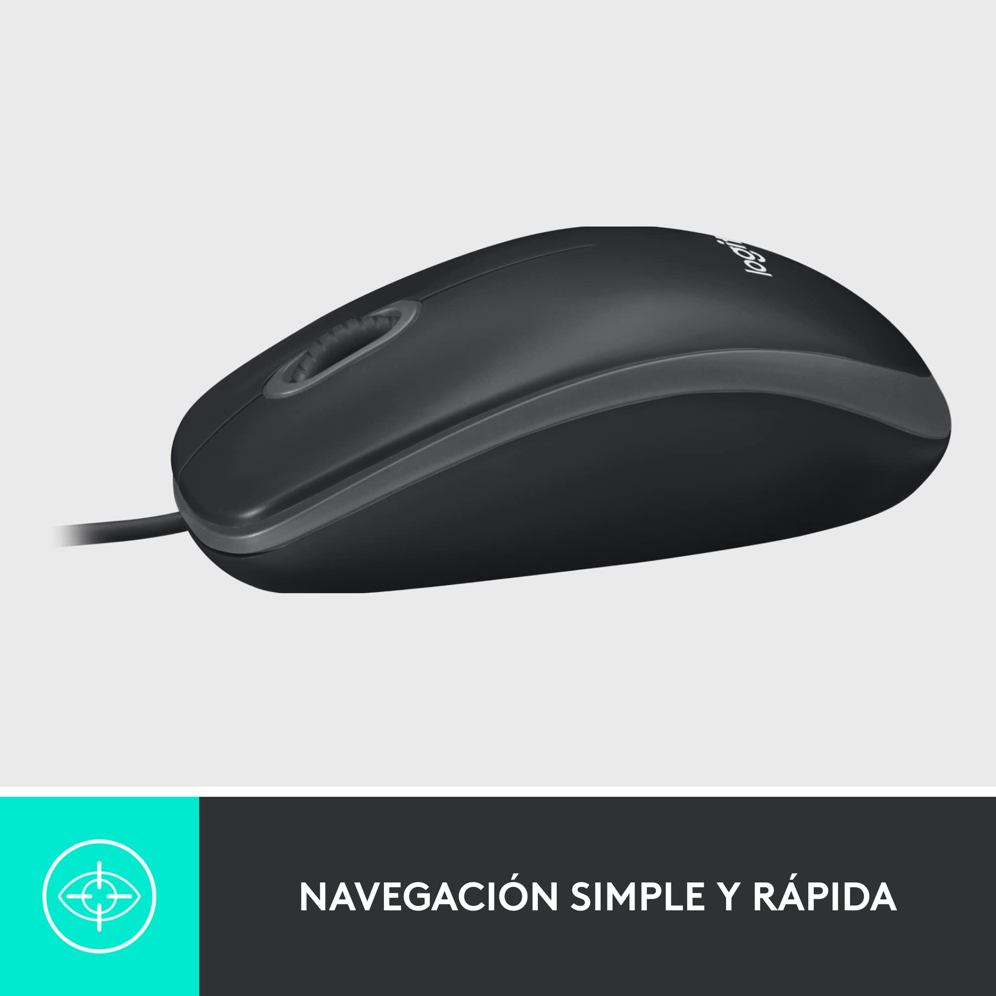 Logitech M100 Corded Mouse     Wired Usb Mouse For Computers And Laptops, For Right Or Left Hand Use, Black