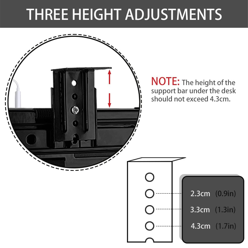 Feyrun Under Desk Slide Out Pc Mount With Anti Scratch Sponge, Adjustable Cpu Holder Bracket For Computer Tower (Black (Slide Ac