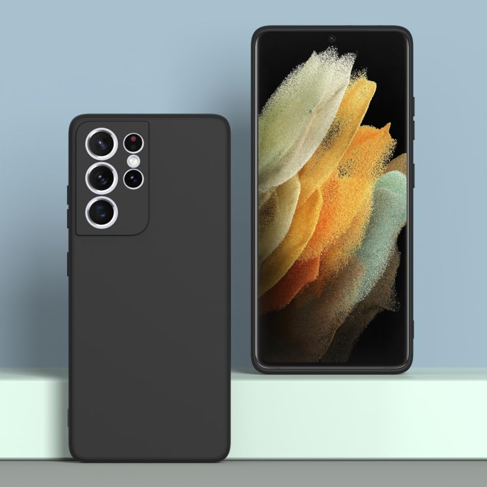 Wogroo For Samsung Galaxy S21 Ultra Case Black, Scratch Resistant With Soft Touch, Slim Thin Phone Cover For Samsung Galaxy S21