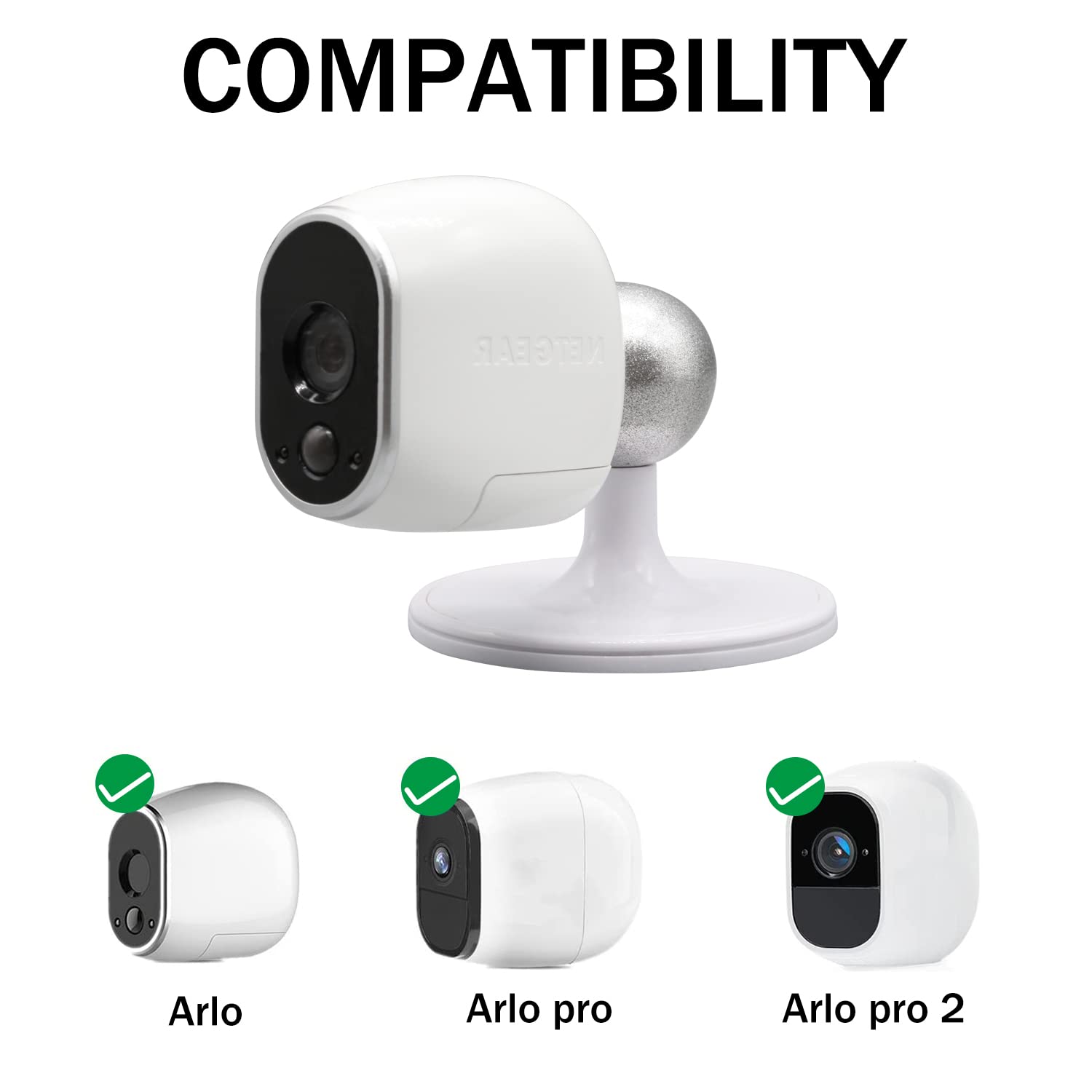 Suptig Security Wall Mount Mounting Bracket Adjustable Mount Outdoor Indoor For Arlo Pro Arlo Arlo Pro 2 (2 Pack White And Black