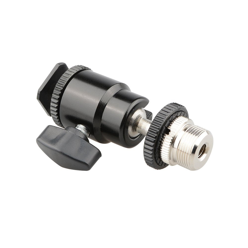Camvate 5/8'' 27 Camera Accessory Mount To Cold Shoe With Mini Ball Head For Microphone Stand   1188