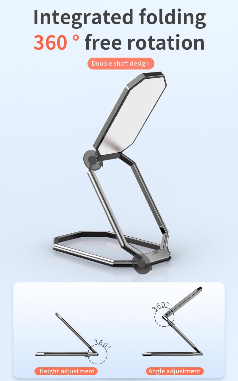 Rimyam Phone Ring Holder Finger Kickstand Foldable Cellphone Stand 360 Rotation Metal Ring Grip For Magnetic Car Mount Compatibl