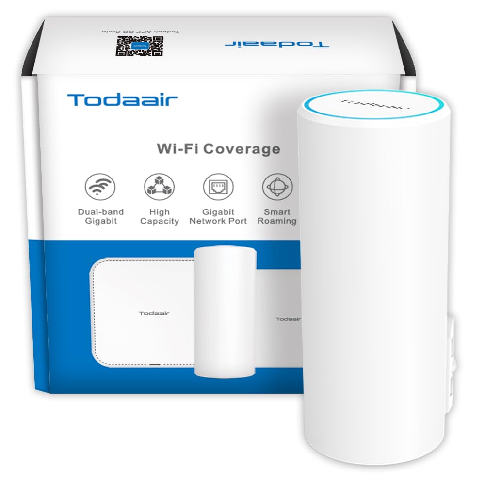 Todaair Ac1200 Outdoor Wifi Extender | Ip44 Weatherproof | Dual Band 2.4Ghz 5Ghz | Up To 60+ Connections | Covers Up To Least 33