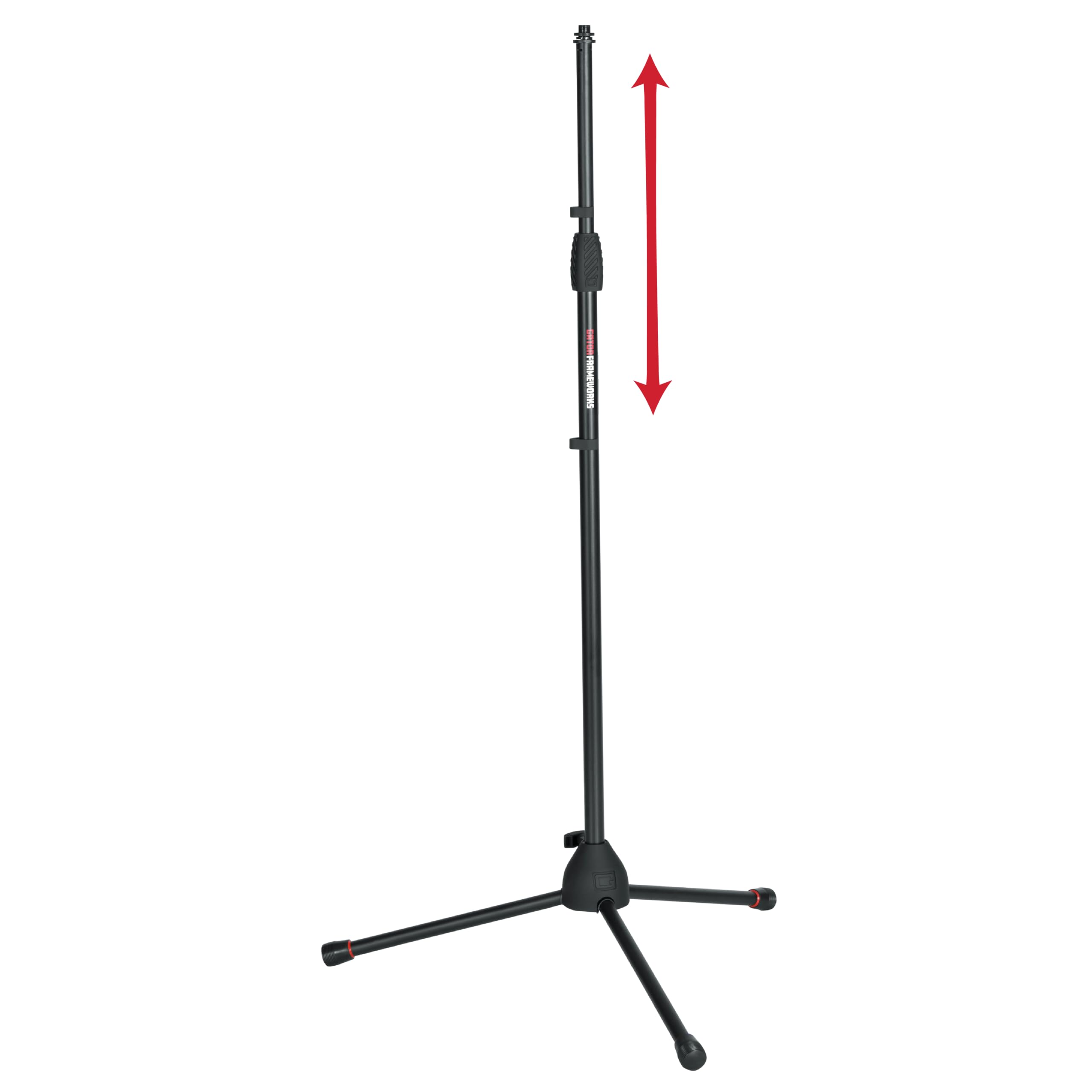 Gator Frameworks Standard Tripod Microphone Stand with Adjustable Height and Both 3/8 and 5/8 Adapters (GFW-MIC-2000)