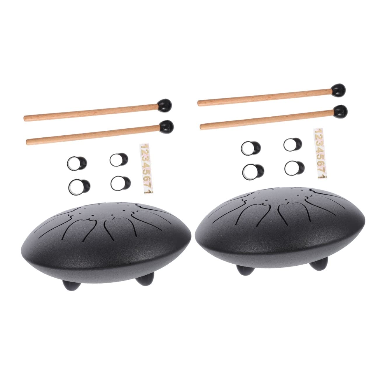 Excluzo 2 Sets Steel Tongue Drum Ethereal Drum Panda Stickers Yoga Stickers Metal Stickers Drum Pad 8 Tone Drum Weird Gifts Port