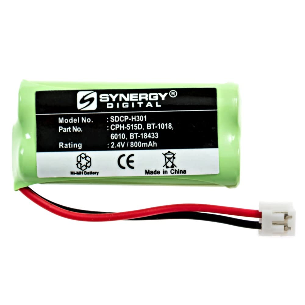 Synergy Digital Cordless Phone Battery, Compatible With At&T Bt8001, Bt8300, Bt184342, Bt284342 Cordless Phone Battery (Ni Mh, 2