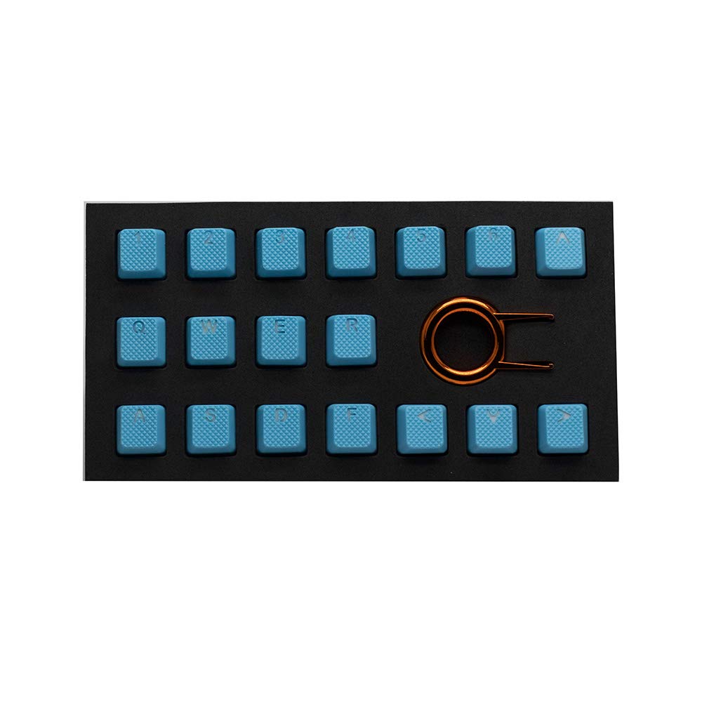 Taihao Rubber Keycap Set (18)   Neon Blue