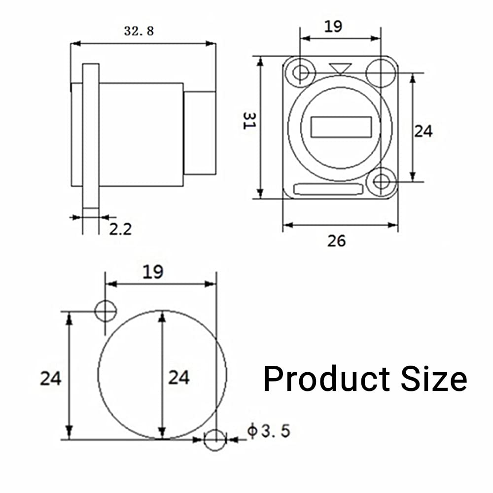 Penglin 2Pack Usb 2.0 Panel Mount Connector, D Type Module Usb Pass Through Coupler, Female To Female Bulkhead Extension Interfa