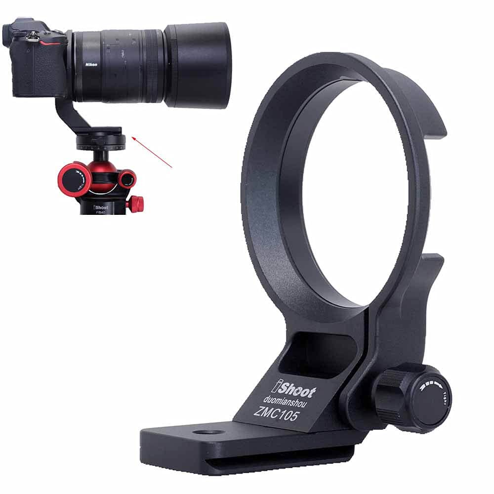 Ishoot Lens Collar Tripod Mount Ring Socket Compatible With Nikon Nikkor Z Mc 105Mm F/2.8 Vr S, Z 135Mm F1.8 S Plena & Z 85Mm F1