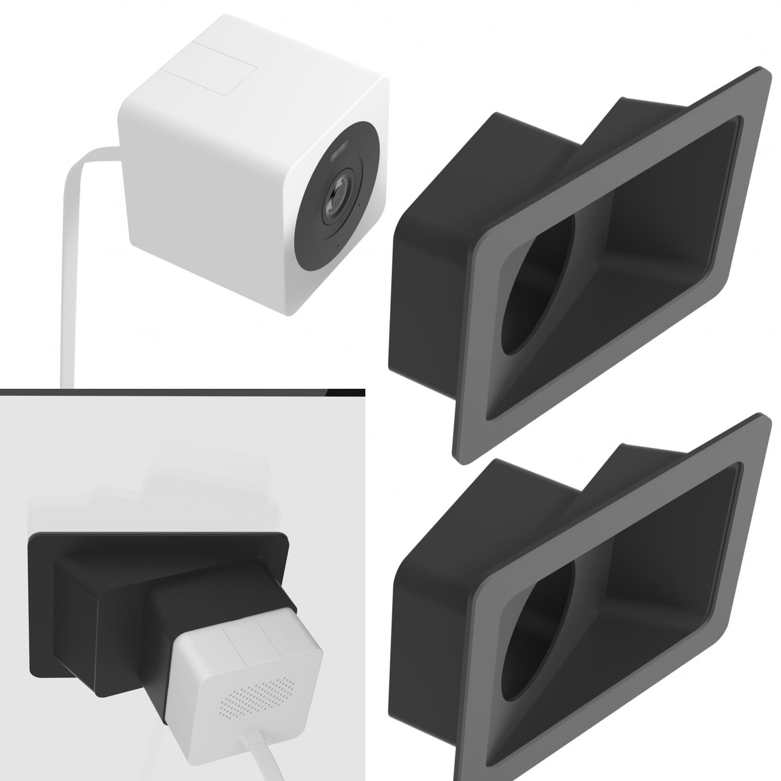 Teccle Angled Window Mount For Wyze Cam Og And Og Telephoto (2023 Release), 20 Degrees Tilt Up/Down/Left/Right Through Window Use Cam Og, Looking Front Yard And Driveway (Black/Pack Of 2)