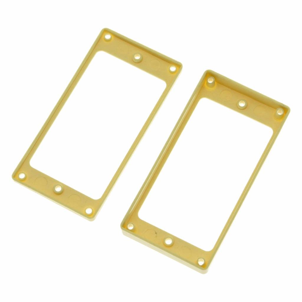 Dopro Set Of 2 Plastic Humbucker Pickup Ring Pickup Mounting Frame Curved Bottom 3 * 5 For Neck And 7 * 9 For Bridge Pickup Crea