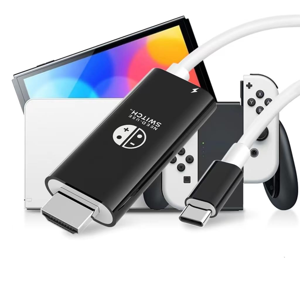 Boreguse Switch Dock for NS/OLED Mode, 1.8M/6FT Switch HDMI for Nintendo Switch/Switch OLED, Type C to HDMI TV Adapter with 1080