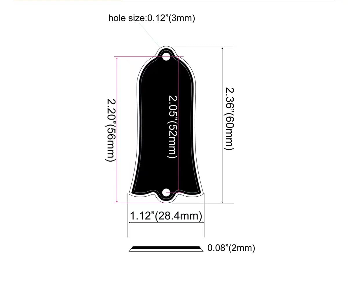 Guyker 1 Pcs Guitar Head Cover 2 Holes, Zinc Alloy Guitar Truss Rod Cover For Lp Style Guitar Accessories Parts, Ja2003, Ancient