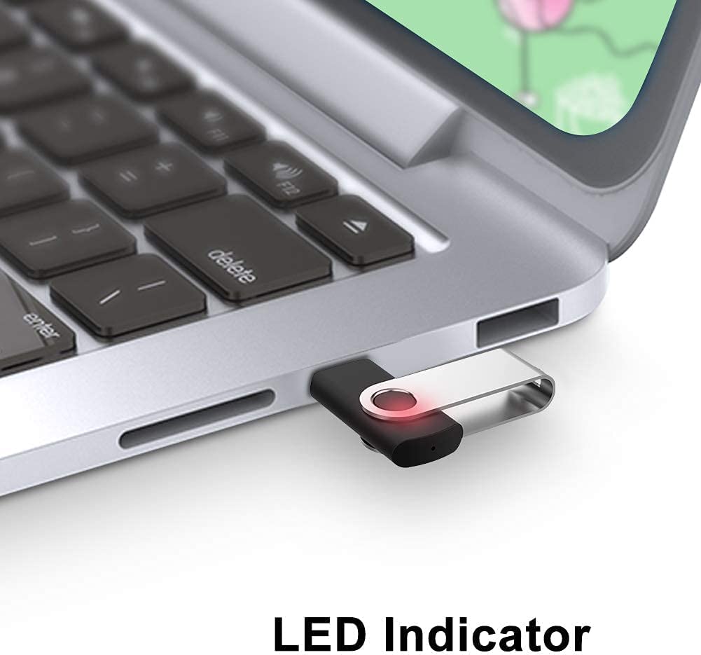 Juanwe 64Gb Usb Flash Drives 2 Pack Thumb Drives Usb 2.0 Jump Drive Swivel Usb Memory Stick Keychain Design, With Led Indicator,