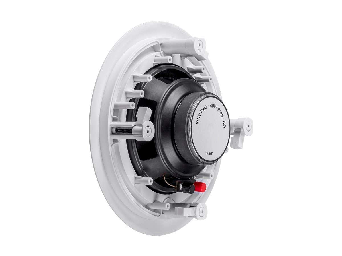 Monoprice 2 Way Polypropylene Ceiling Speakers   6.5 Inch, Pair, With Paintable Grille   Aria Series