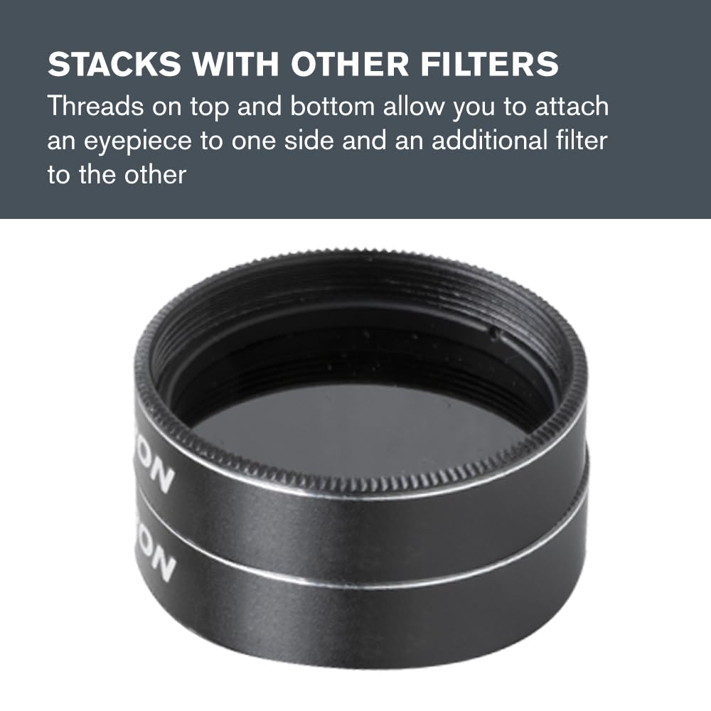 Celestron - Telescope Moon Filter - Eyepiece Accessory - Reduces Moon Glare And Enhances Lunar Crater Details - Great For Full M