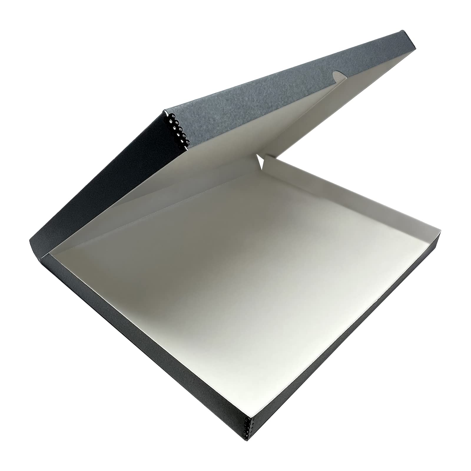 Lineco Folio Storage Box, Clamshell Design With Metal Edge. 23.5X30.5X1.75 In, Archival Boxboard, Organize And Preserve Photos, Prints, Cards, Magazines, Documents, Art, Ephemera, Family Records, Gray