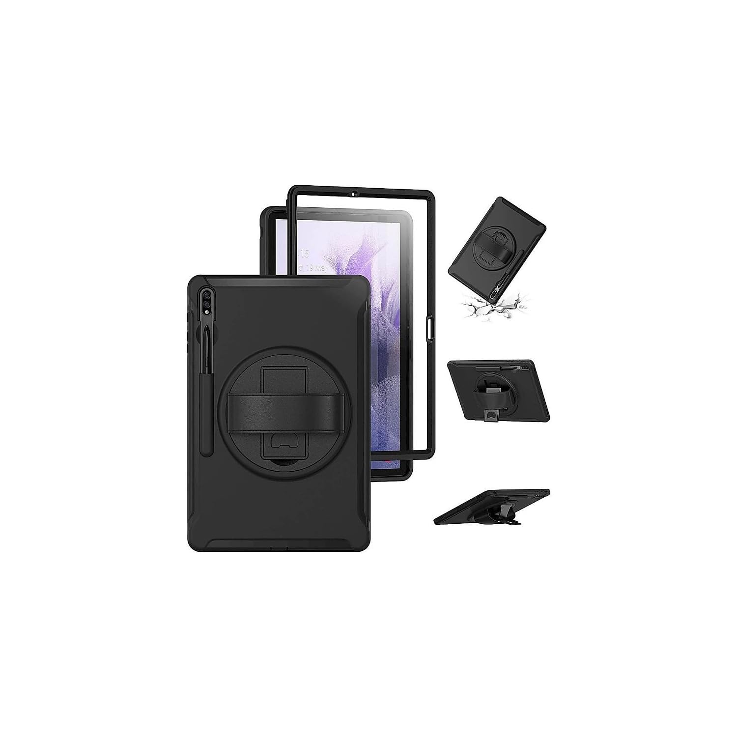 Saharacase Protection Hand Strap Series Case Cover For Samsung Galaxy Tab S7 Fe (2021) And S8 Plus (2022) [Shockproof Bumper] He