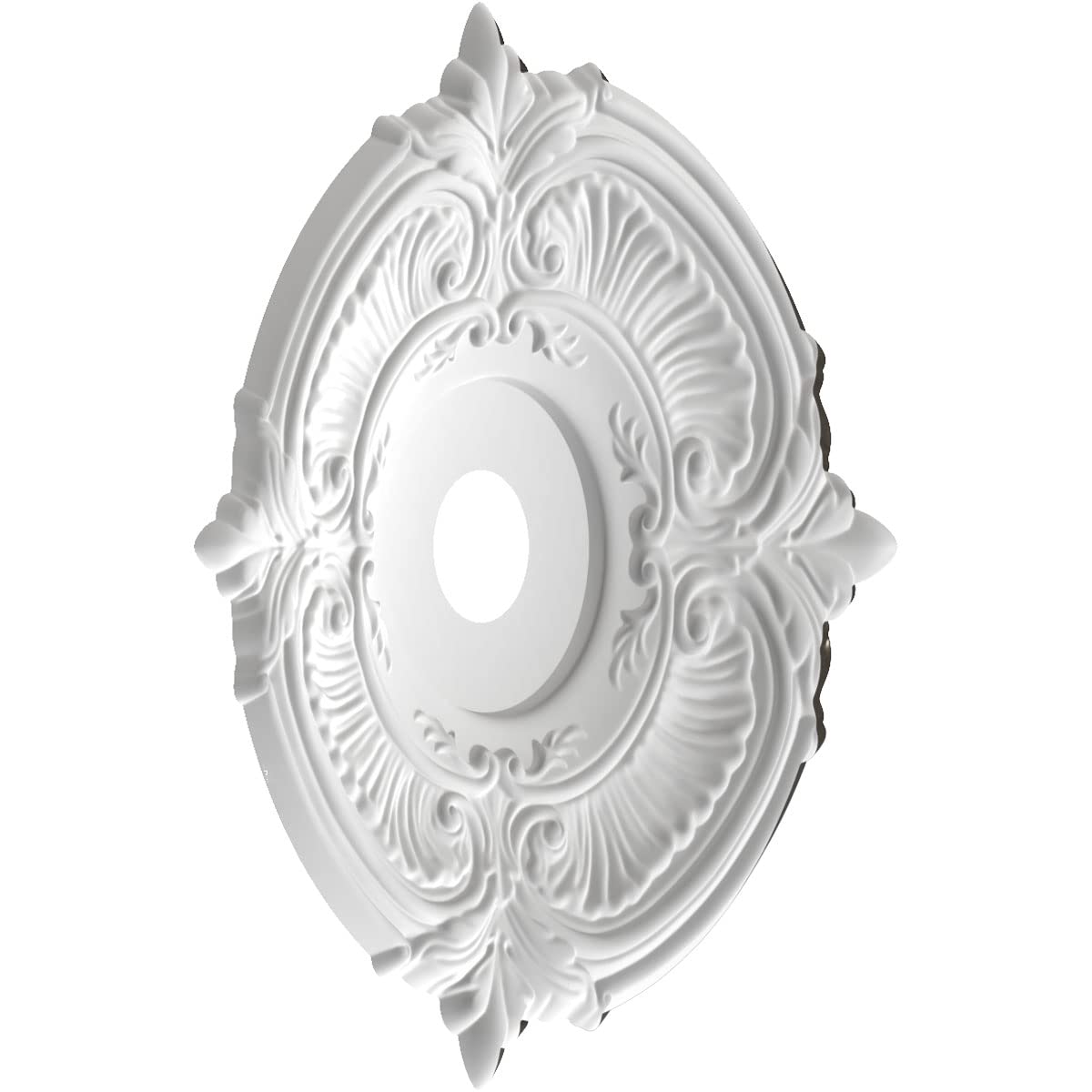 Ekena Millwork Cmp22Atcch Attica Thermoformed Pvc Ceiling Medallion (Fits Canopies Up To 7 3/4), 22Od X 3 1/2Id X 1P, Metallic C