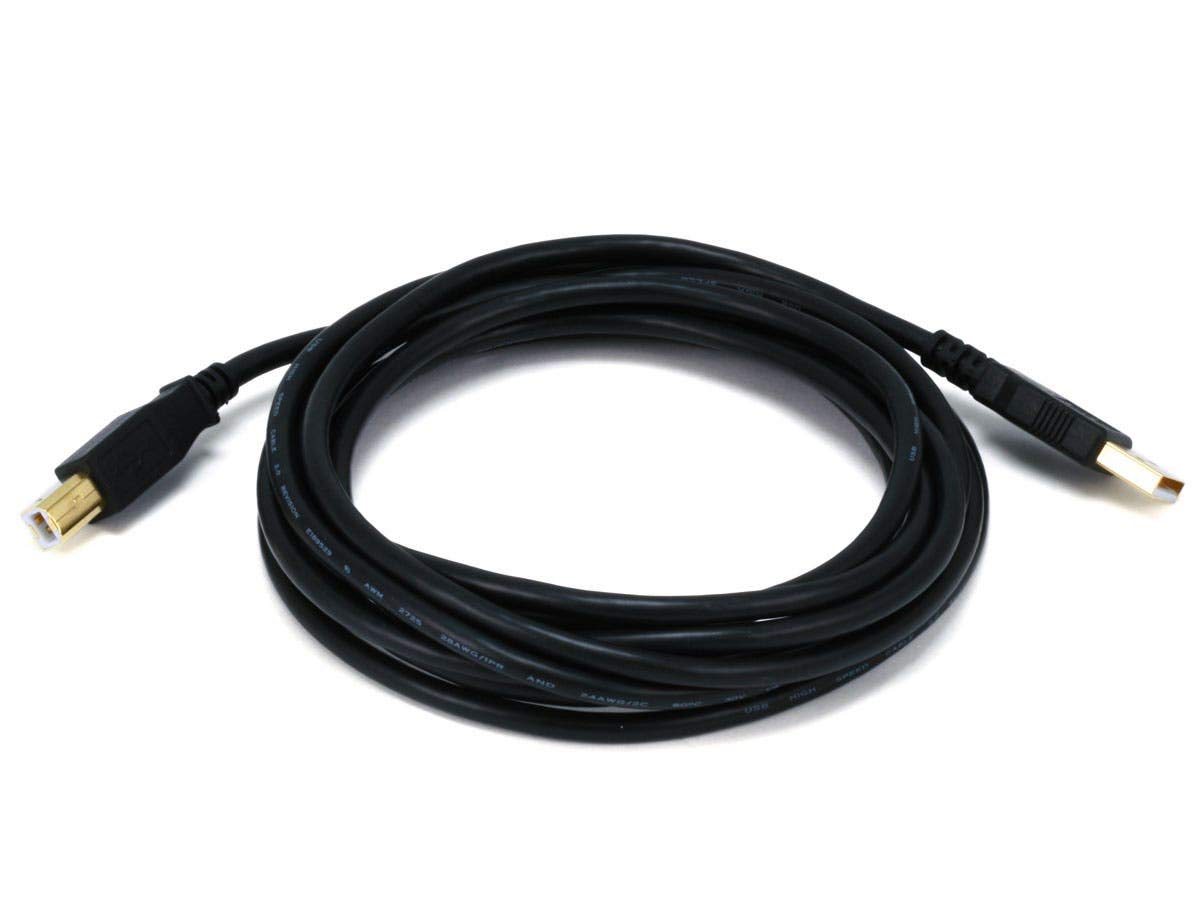 Monoprice 10Ft Gold Plated 28/24Awg Usb 2.0 A Male To B Male Cable