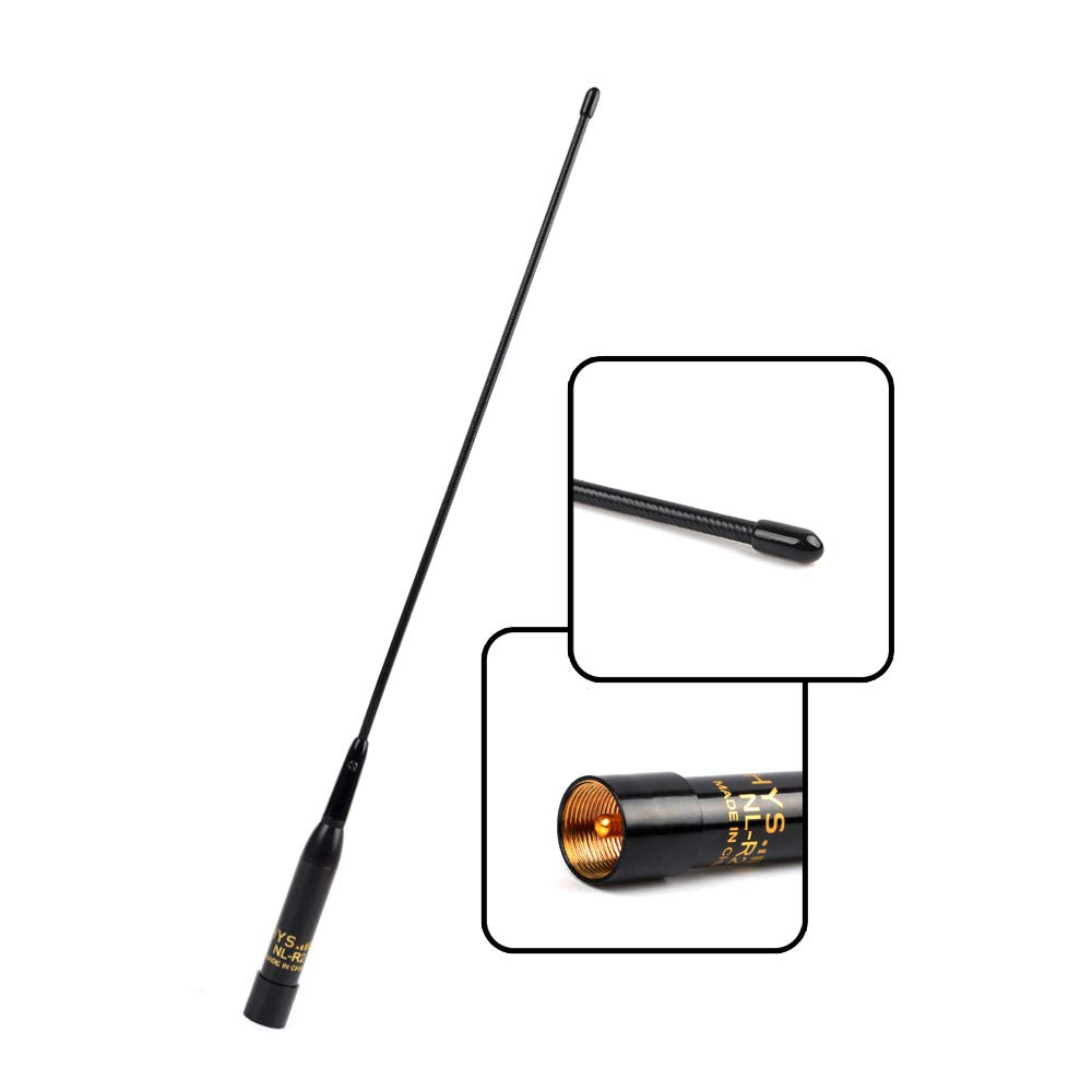 Hys Dual Band Uhf/Vhf(144/430Mhz) Pl 259 Connector 100W Soft Mobile Car Radio Antenna Sl 16 Male For Amateur Transceiver