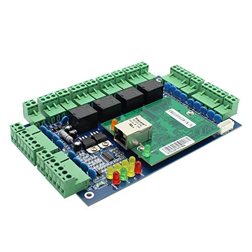 Mengqi Control 4 Doors Rfid/Password Door Lock System Smart Access Control Keyless Door Entry Systems Keypad Reader Electric Magnetic Lock 110V Power Supply Box (Phone App Remote Open Door)