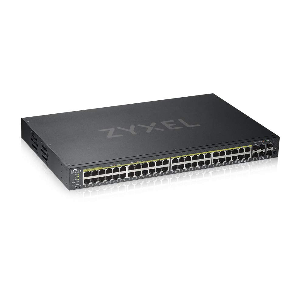 Zyxel 48 Port Gigabit Ethernet High Powered Poe 375W Nebulaflex Smart Managed Switch  4X Rj 45Sfp Ports  802.3At 802.3Af  Metal