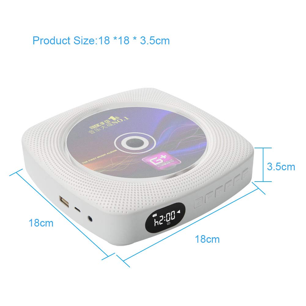 Cd Player, Bluetooth Hifi Speaker, Usb Flash Player, Aux Line In Audio Boombox, Fm Radio, Portable, Wall Mountable And Desk Stan