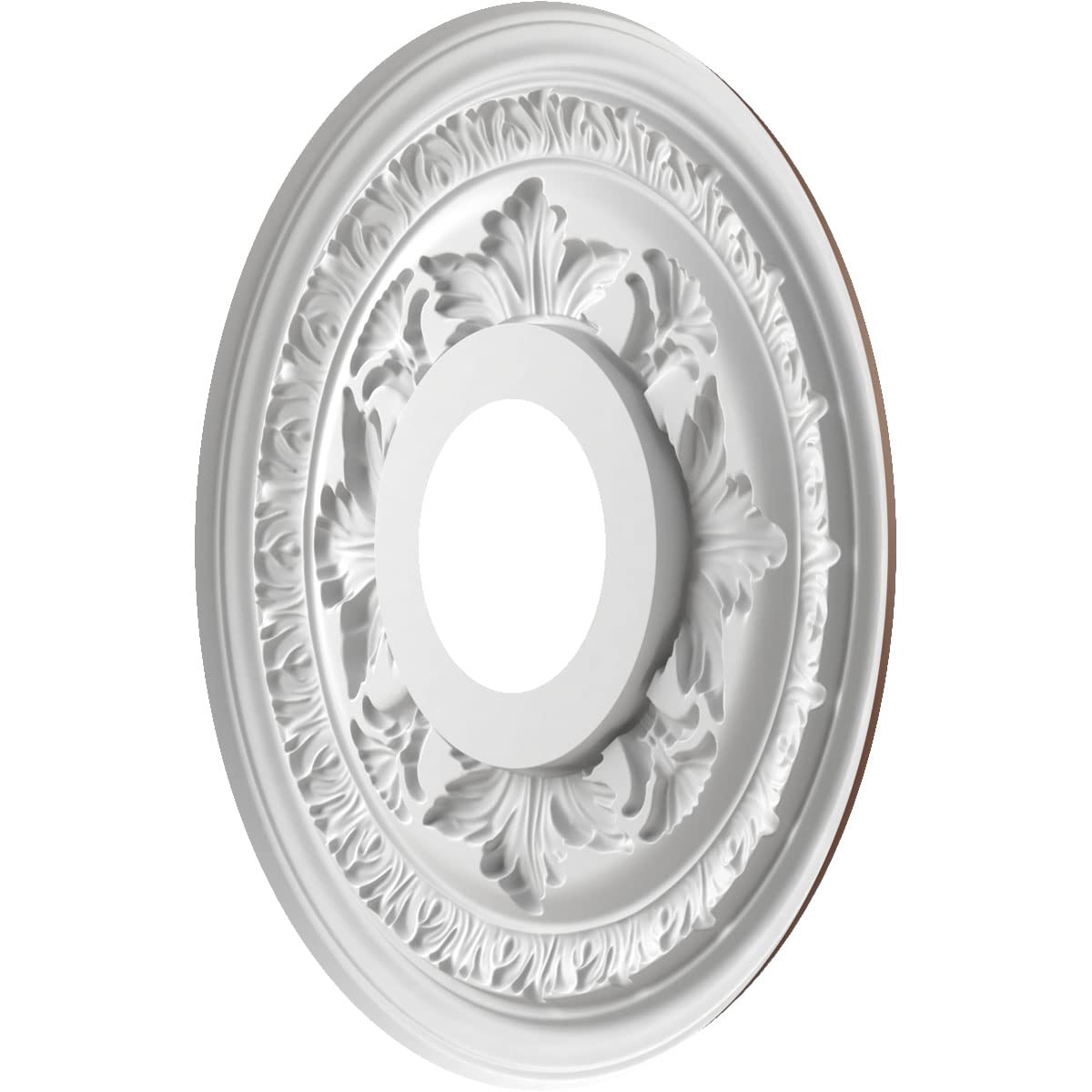 Ekena Millwork Cmp13Badru Baltimore Thermoformed Pvc Ceiling Medallion (Fits Canopies Up To 5 1/4), 13Od X 3 1/2Id X 3/4P, Unive