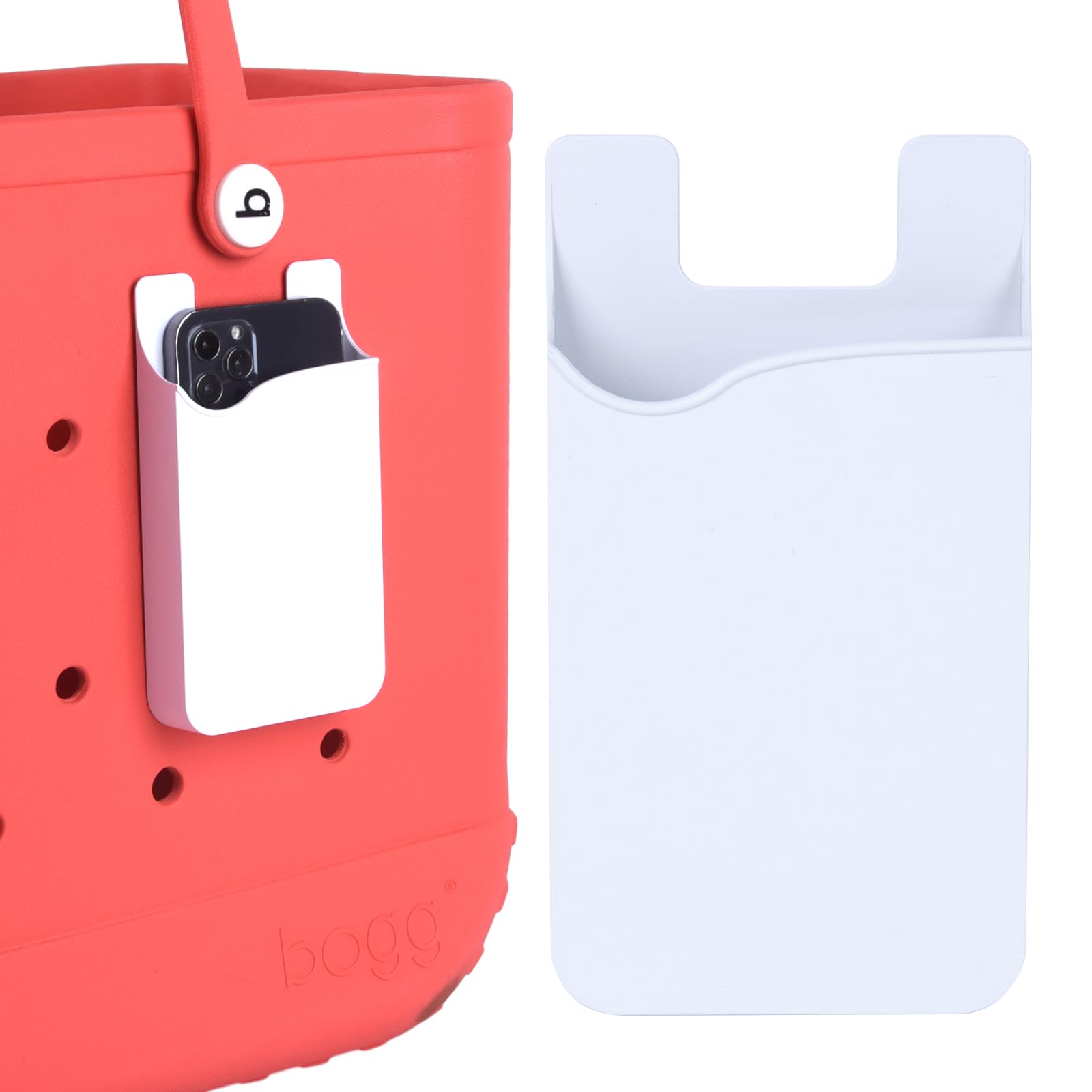 Raymall Phone Holder for Bogg Bag, Accessories for Beach Tote, Universal Hard ABS Plastic Phone Case Holder Accessories Compatib