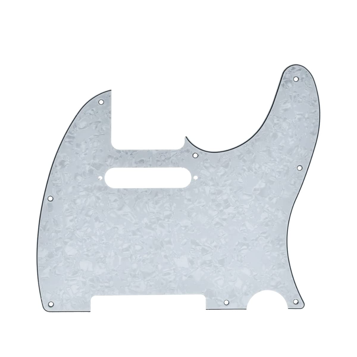 Kaish 8 Hole Tele Style Guitar Pickguard Tl Pick Guard With Pickup Mounting Screw Holes For Tele/Telecaster White Pearl
