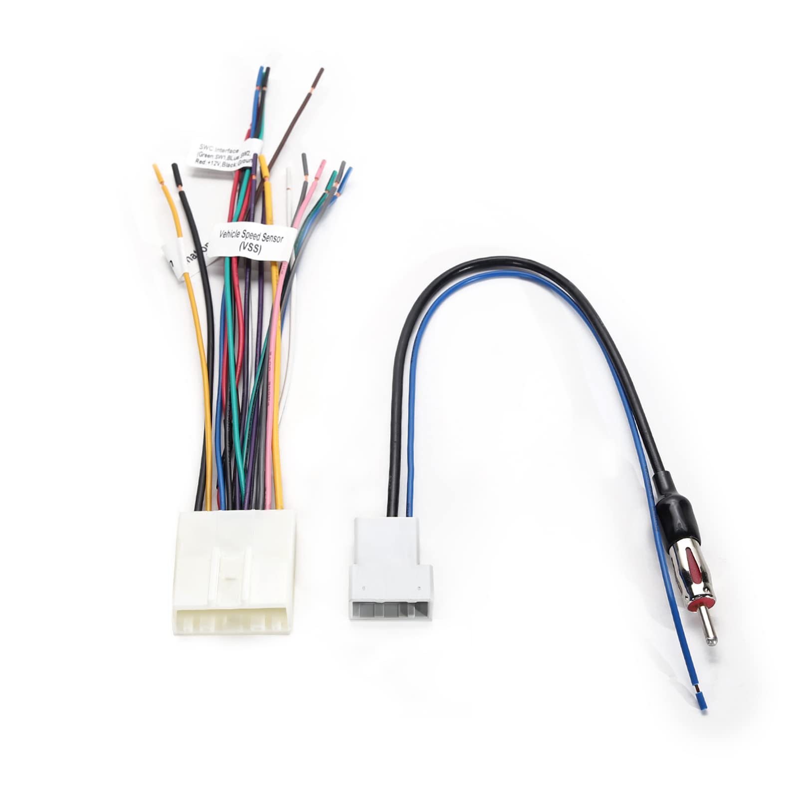 Red Wolf 20 Pin Stereo Wring Harness Antenna Adapter Fit For Nissan 2008 2015 Versa Altima Pathfinder Frontier, 2009 2011 Suzuki Install Aftermarket Radio W/Steering Wheel Control Vss Harness